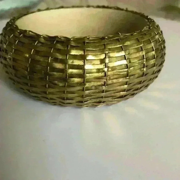 Gold Tone Heavy Brass Bracelet - Picture 1 of 2